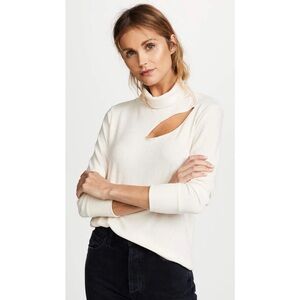 NWOT LNA Sims Cut-out Turtleneck in Eggnog Off White / Cream Size Small